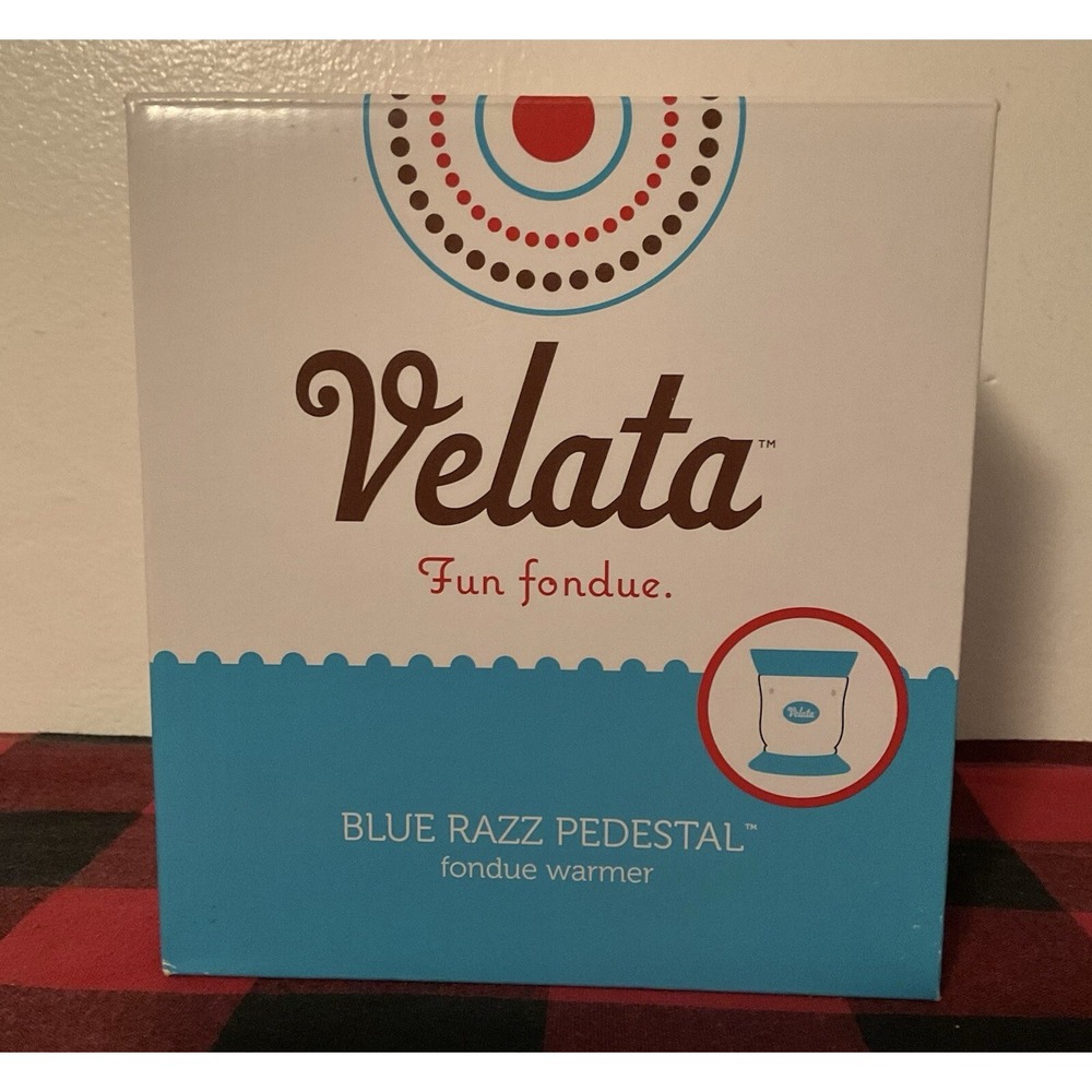 Velata Fun Fondue Warmer "Blue Razz Pedestal" Fondue Pot Warmer NEW IN‎ BOX